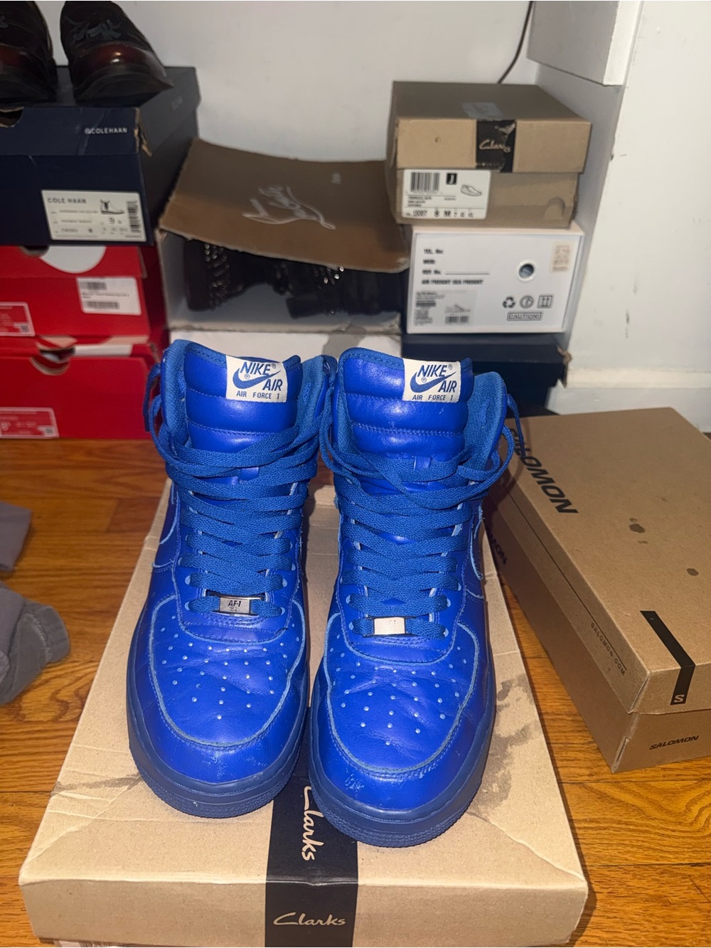 Nike Air Force 1 High-Top Sneakers in Royal Blue - Picture 3 of 5